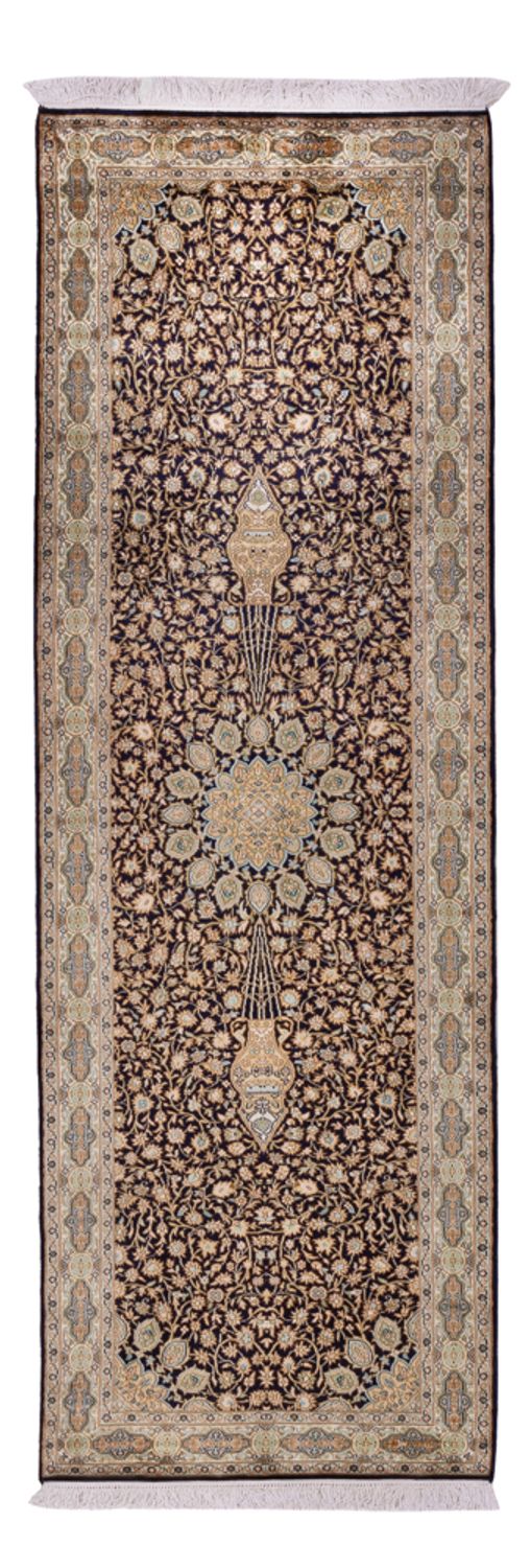 Runner Sidenmatta - Kashmir Silk - 255 x 81 cm - mörk beige