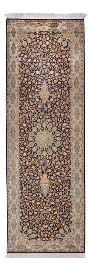 Runner Sidenmatta - Kashmir Silk - 255 x 81 cm - mörk beige