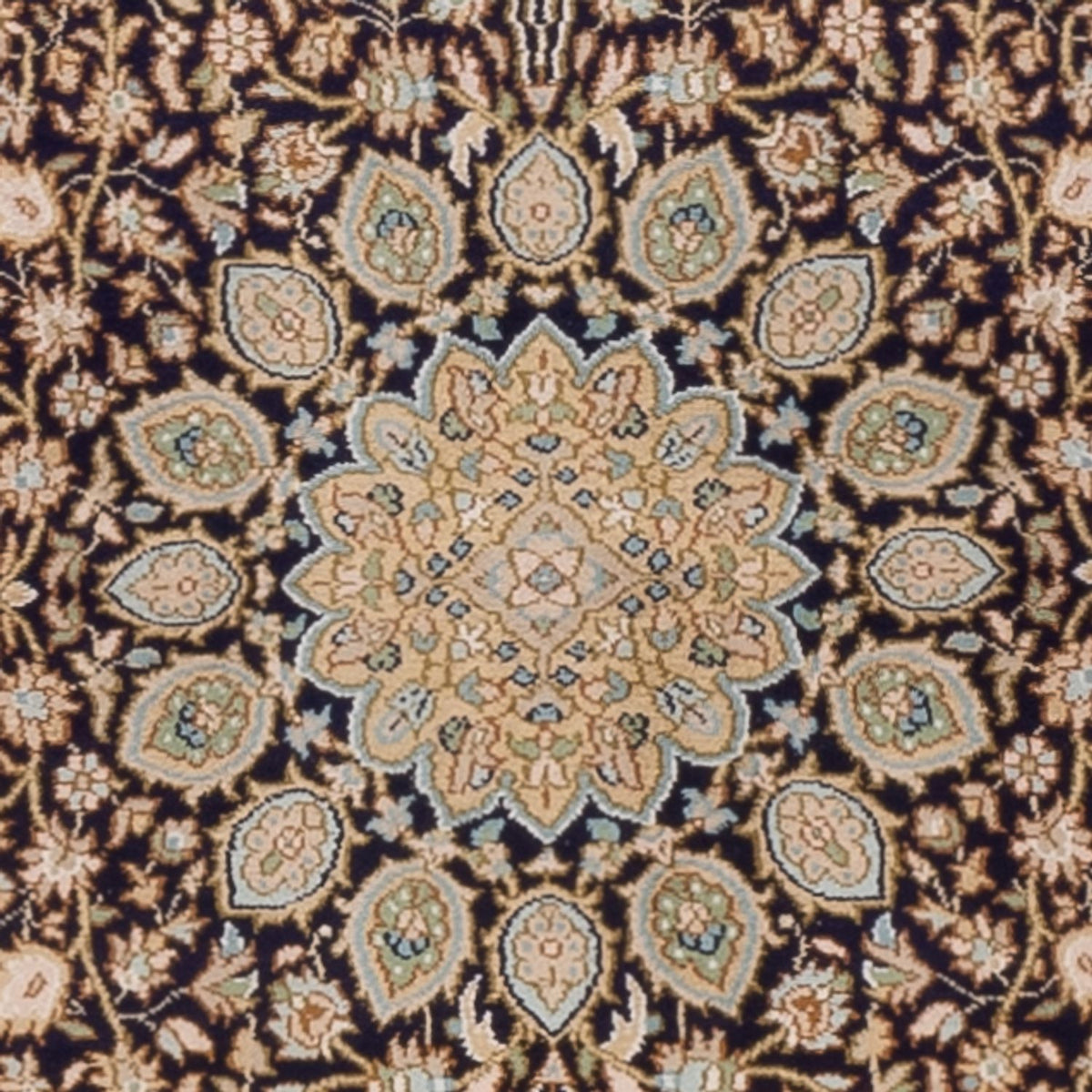 Runner Sidenmatta - Kashmir Silk - 255 x 81 cm - mörk beige
