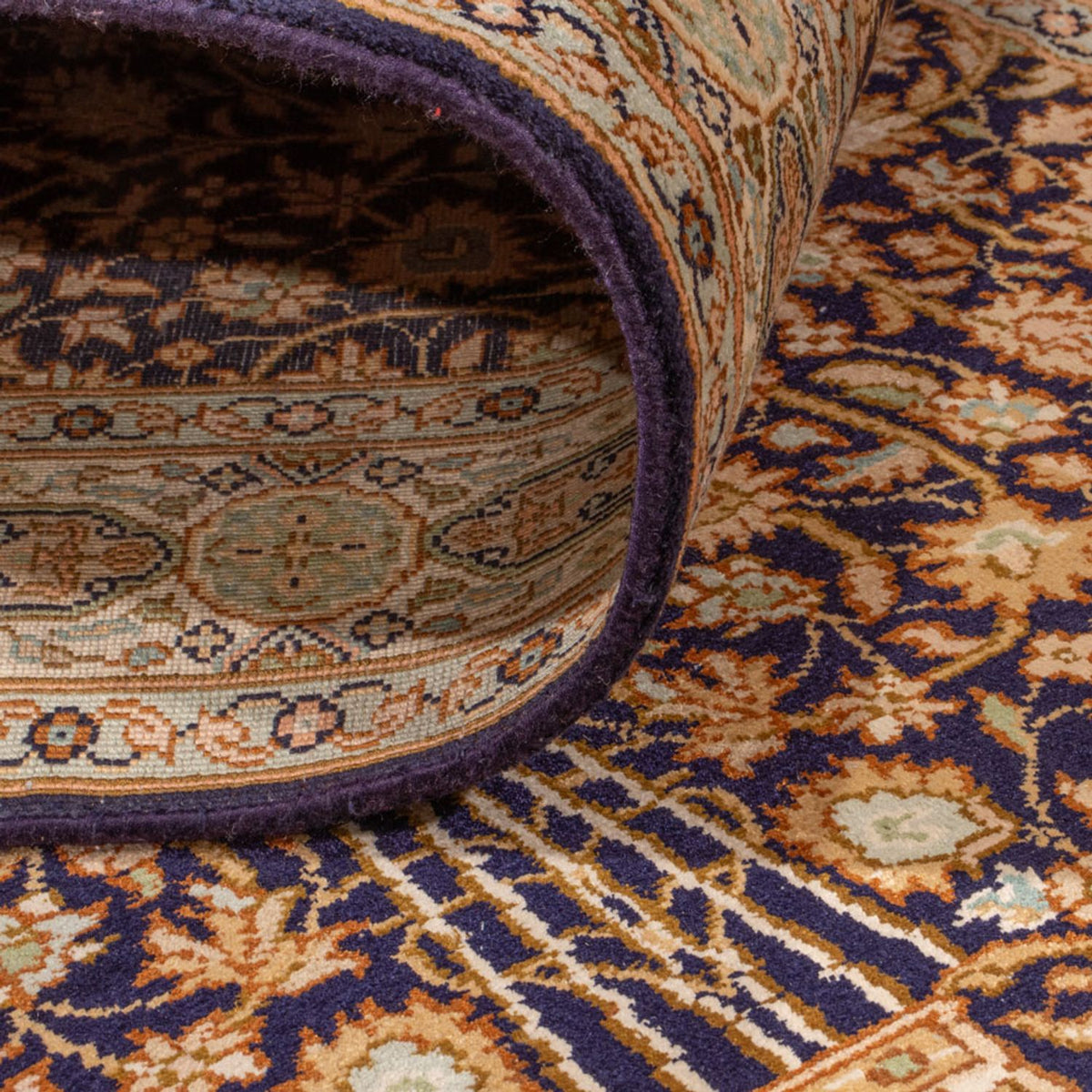 Runner Sidenmatta - Kashmir Silk - 255 x 81 cm - mörk beige