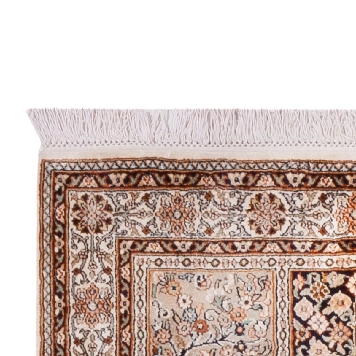 Runner Sidenmatta - Kashmir Silk - 305 x 81 cm - mörk beige