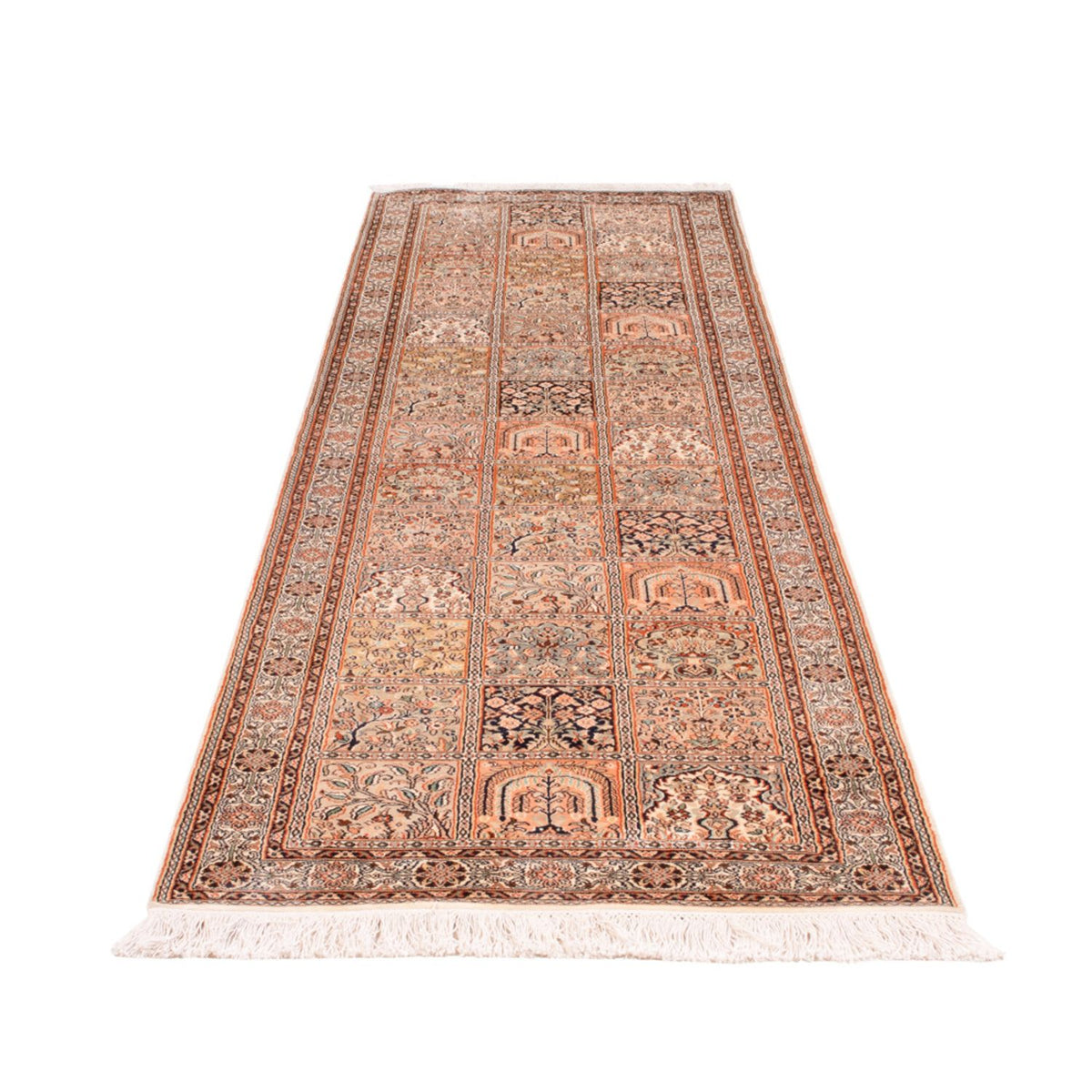 Runner Sidenmatta - Kashmir Silk - 305 x 81 cm - mörk beige