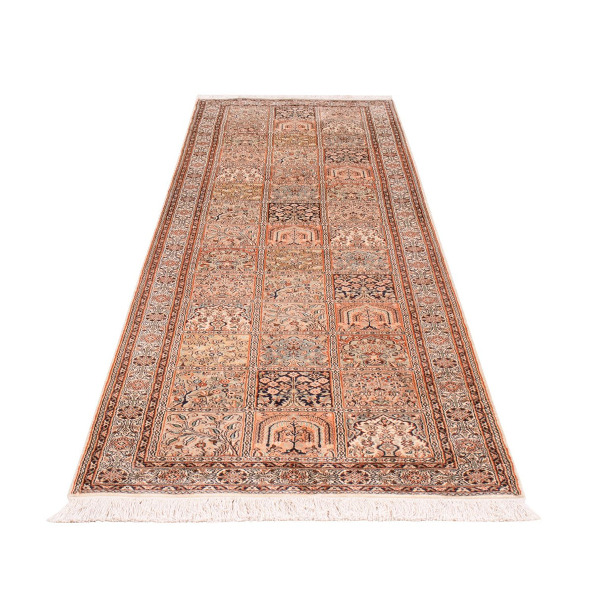 Runner Sidenmatta - Kashmir Silk - 307 x 81 cm - mörk beige