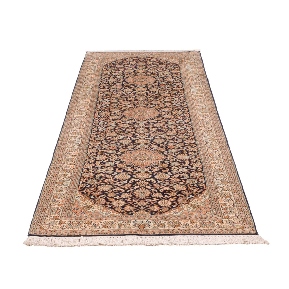 Runner Sidenmatta - Kashmir Silk - 264 x 76 cm - mörk beige