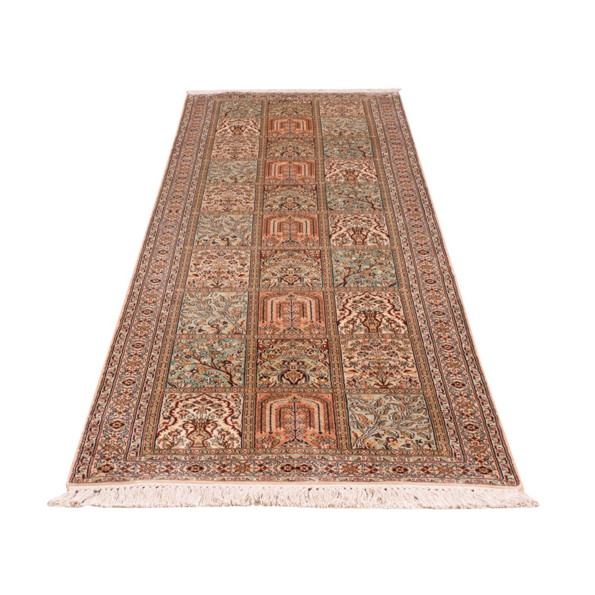 Runner Sidenmatta - Kashmir Silk - 285 x 80 cm - mörk beige