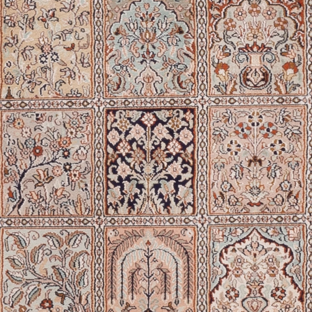 Runner Sidenmatta - Kashmir Silk - 298 x 77 cm - mörk beige