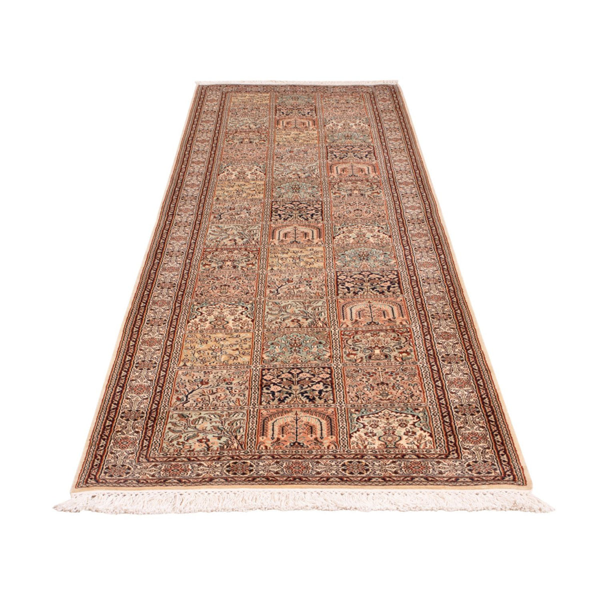 Runner Sidenmatta - Kashmir Silk - 298 x 77 cm - mörk beige