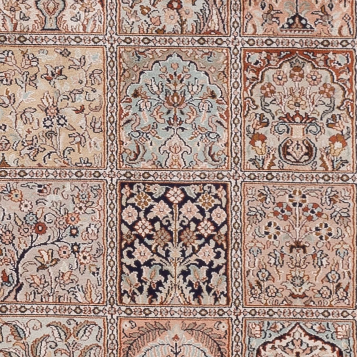 Runner Sidenmatta - Kashmir Silk - 301 x 79 cm - mörk beige