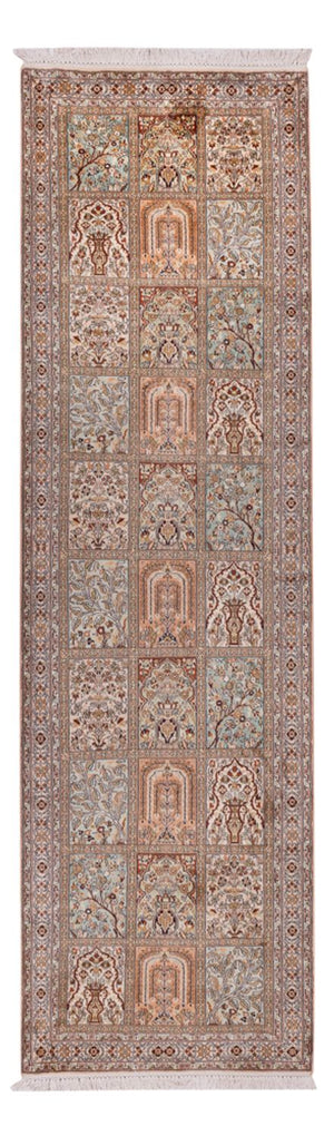 Runner Sidenmatta - Kashmir Silk - 287 x 80 cm - mörk beige