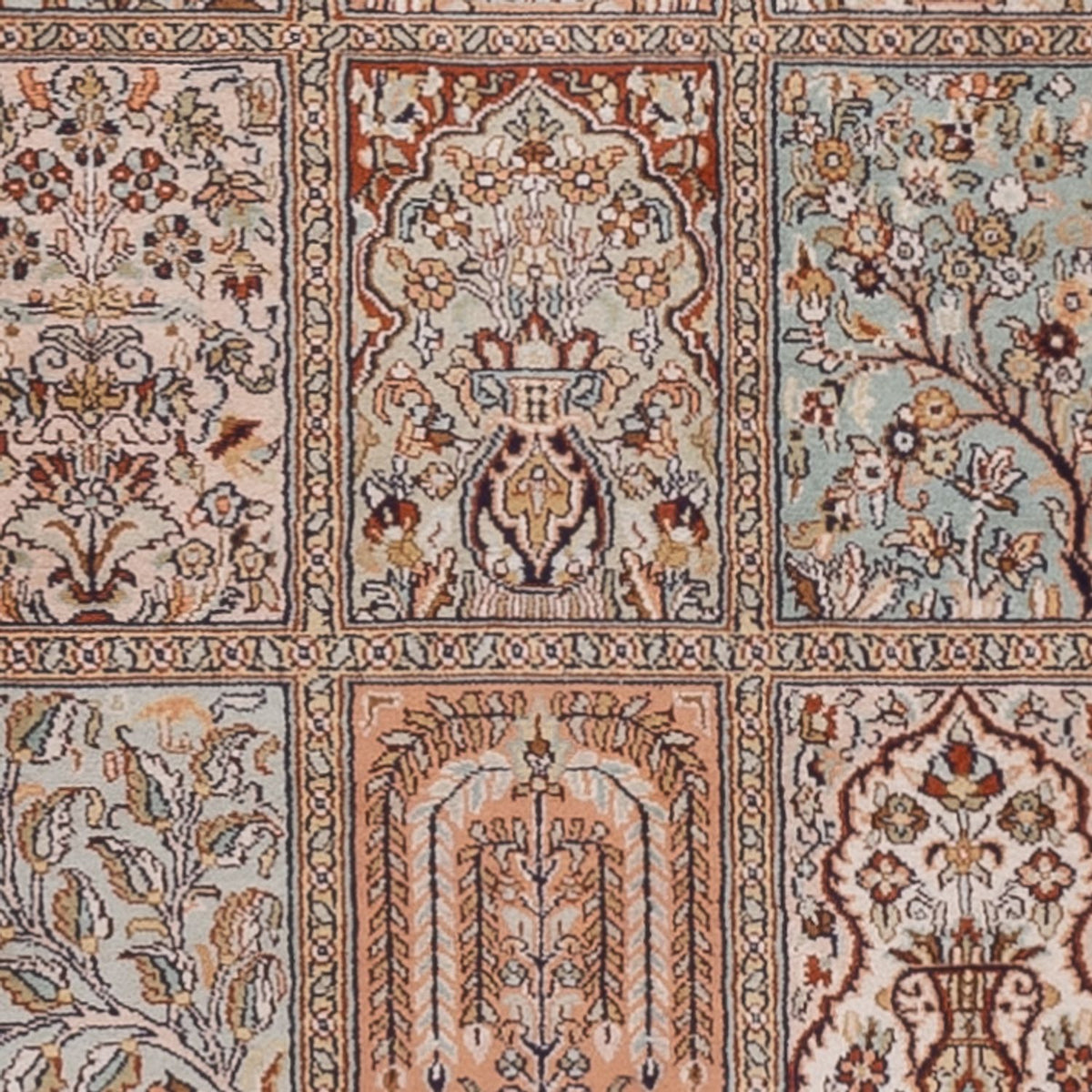 Runner Sidenmatta - Kashmir Silk - 287 x 80 cm - mörk beige