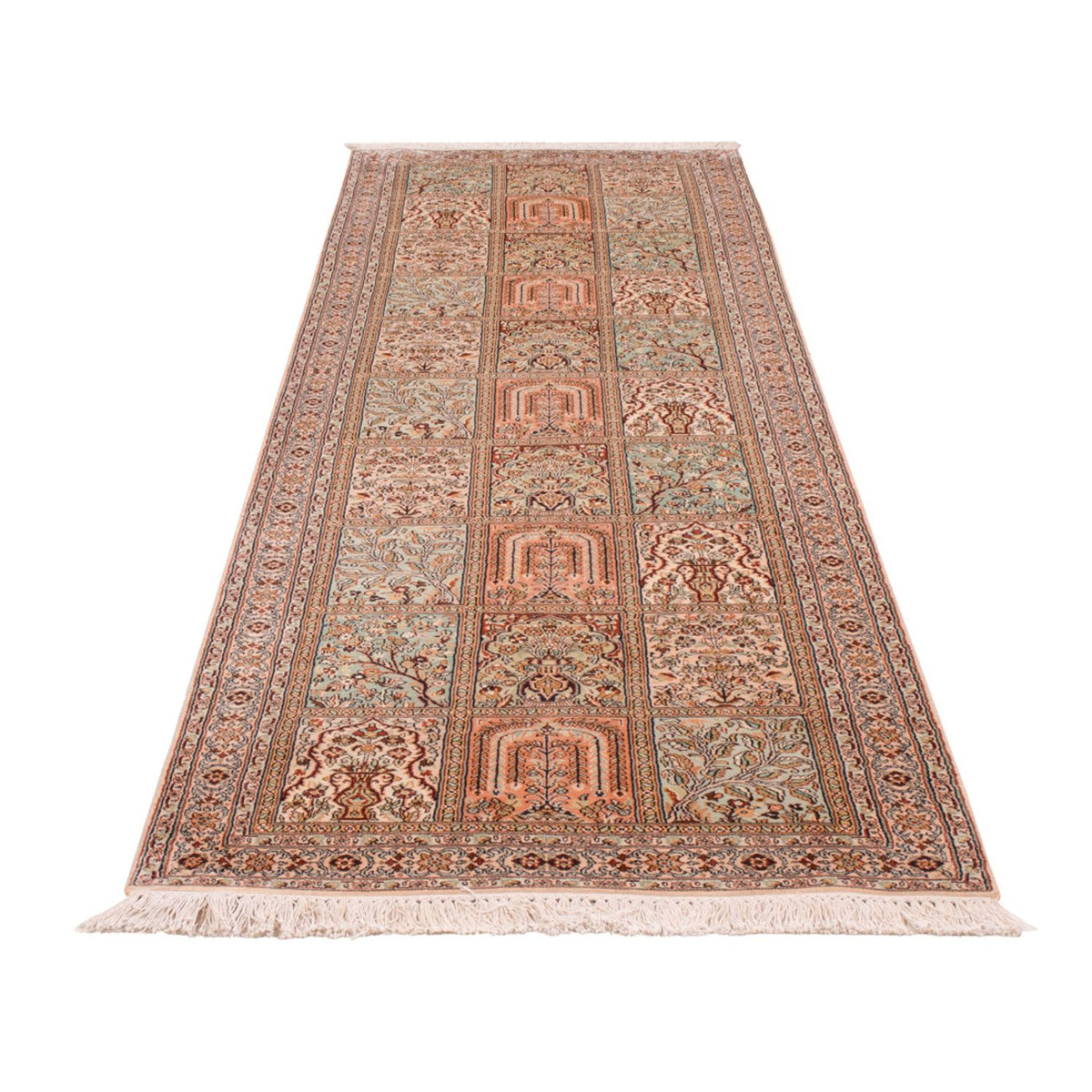 Runner Sidenmatta - Kashmir Silk - 287 x 80 cm - mörk beige