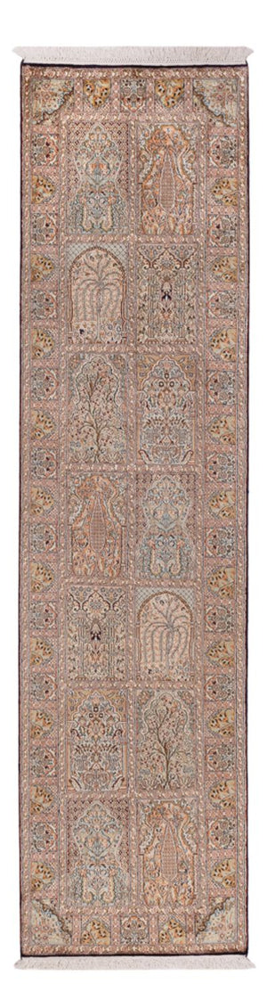 Runner Sidenmatta - Kashmir Silk - 296 x 77 cm - mörk beige