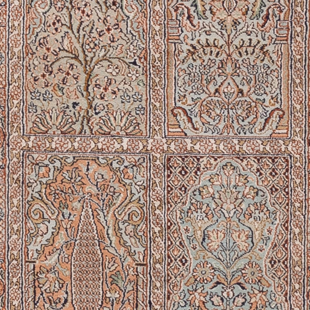 Runner Sidenmatta - Kashmir Silk - 296 x 77 cm - mörk beige
