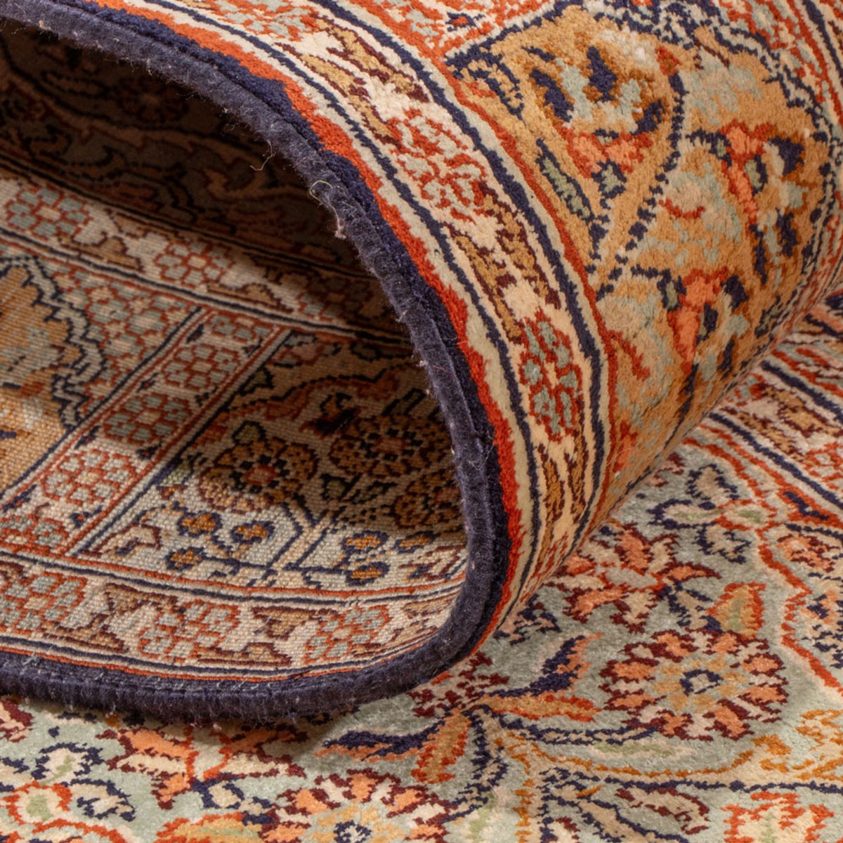 Runner Sidenmatta - Kashmir Silk - 296 x 77 cm - mörk beige