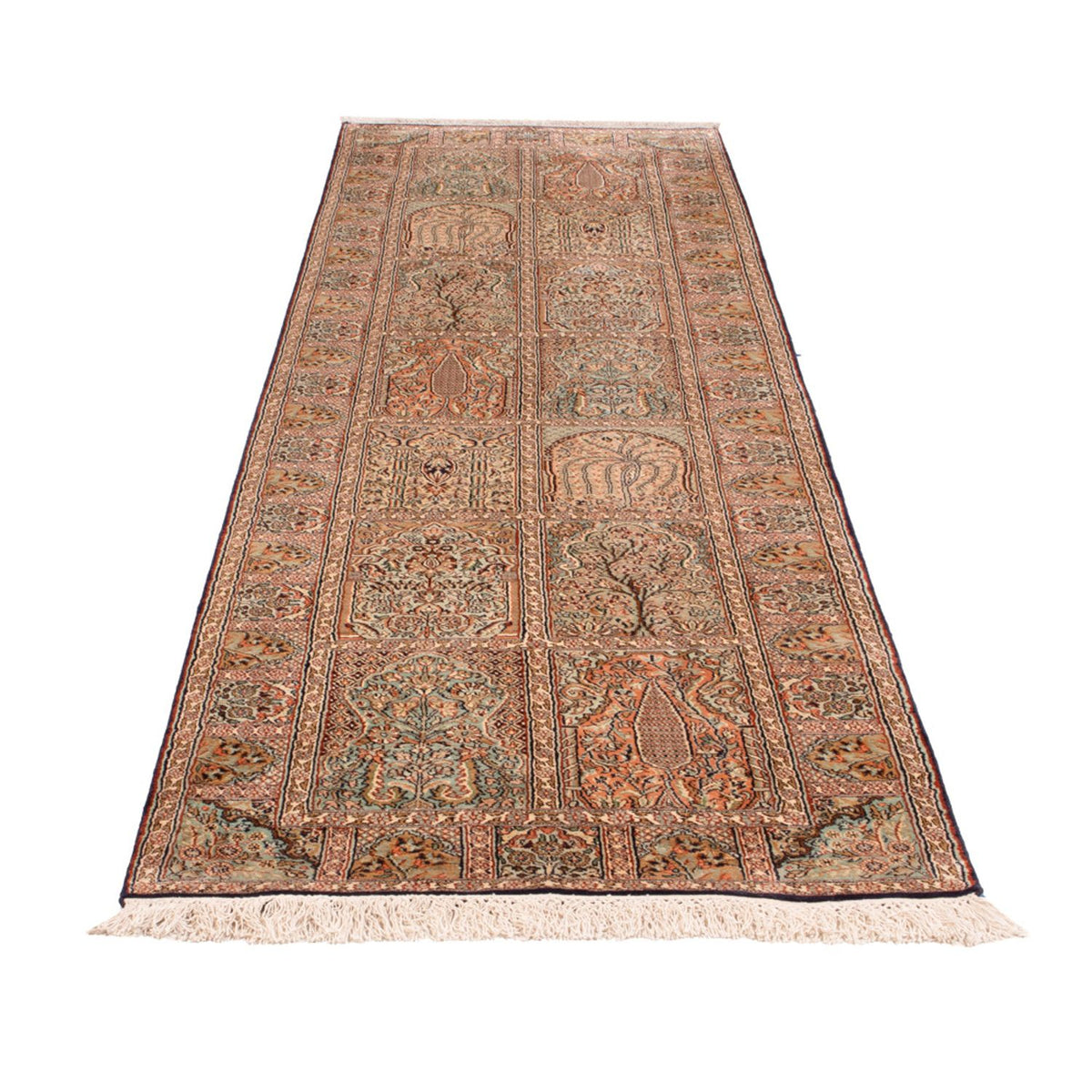 Runner Sidenmatta - Kashmir Silk - 296 x 77 cm - mörk beige