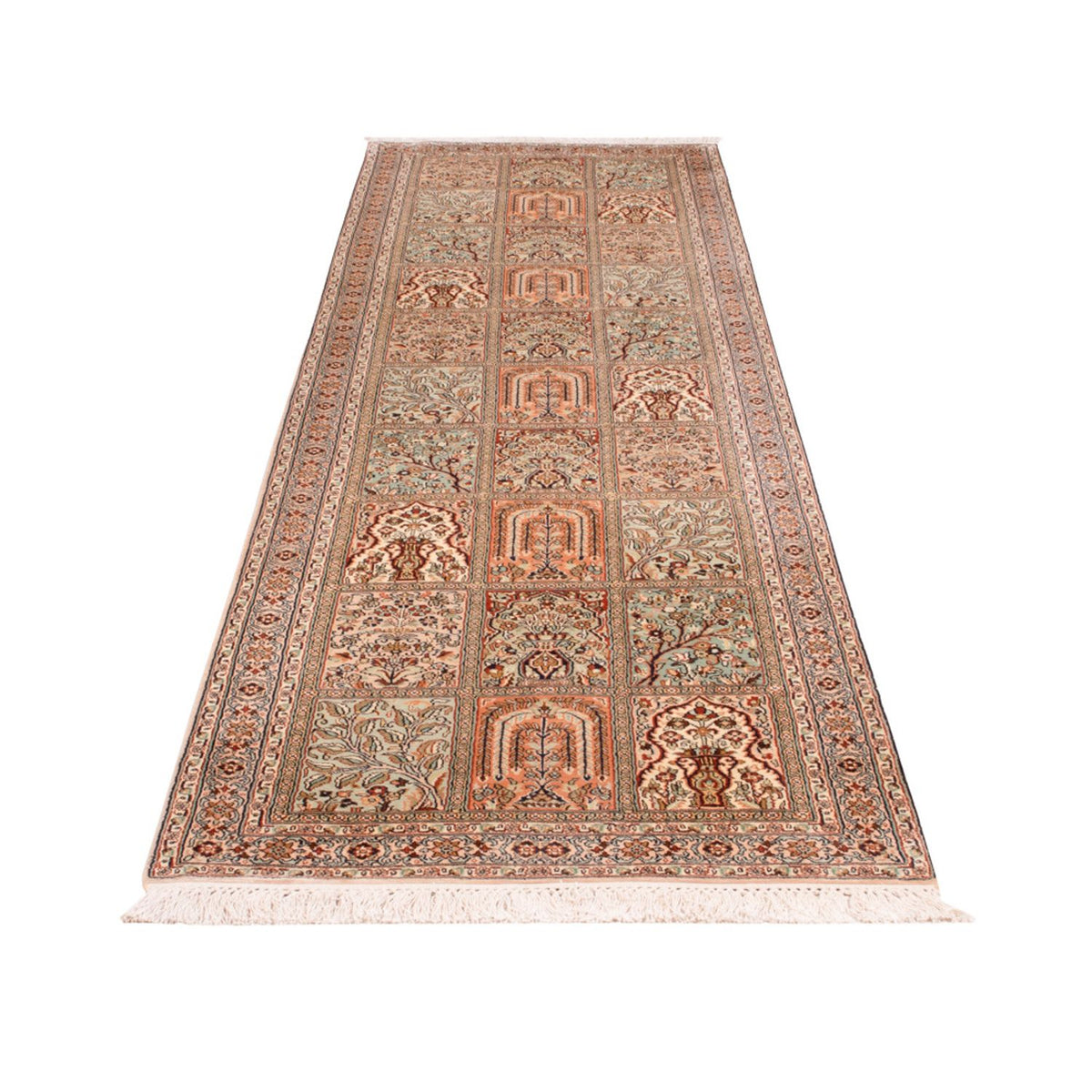 Runner Sidenmatta - Kashmir Silk - 303 x 81 cm - mörk beige