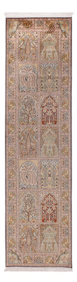 Runner Sidenmatta - Kashmir Silk - 296 x 78 cm - mörk beige
