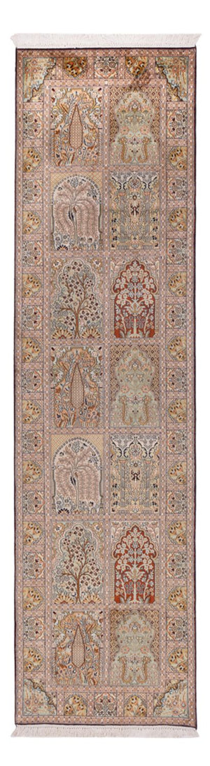 Runner Sidenmatta - Kashmir Silk - 296 x 78 cm - mörk beige