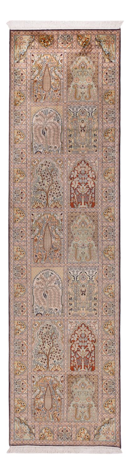 Runner Sidenmatta - Kashmir Silk - 296 x 78 cm - mörk beige