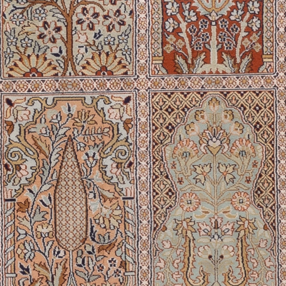 Runner Sidenmatta - Kashmir Silk - 296 x 78 cm - mörk beige