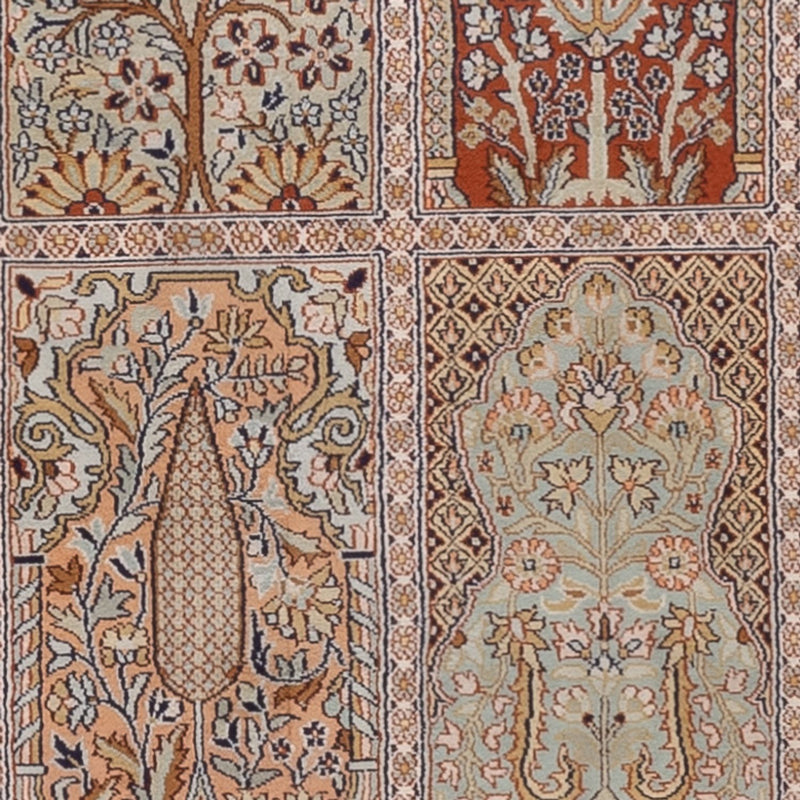 Runner Sidenmatta - Kashmir Silk - 296 x 78 cm - mörk beige