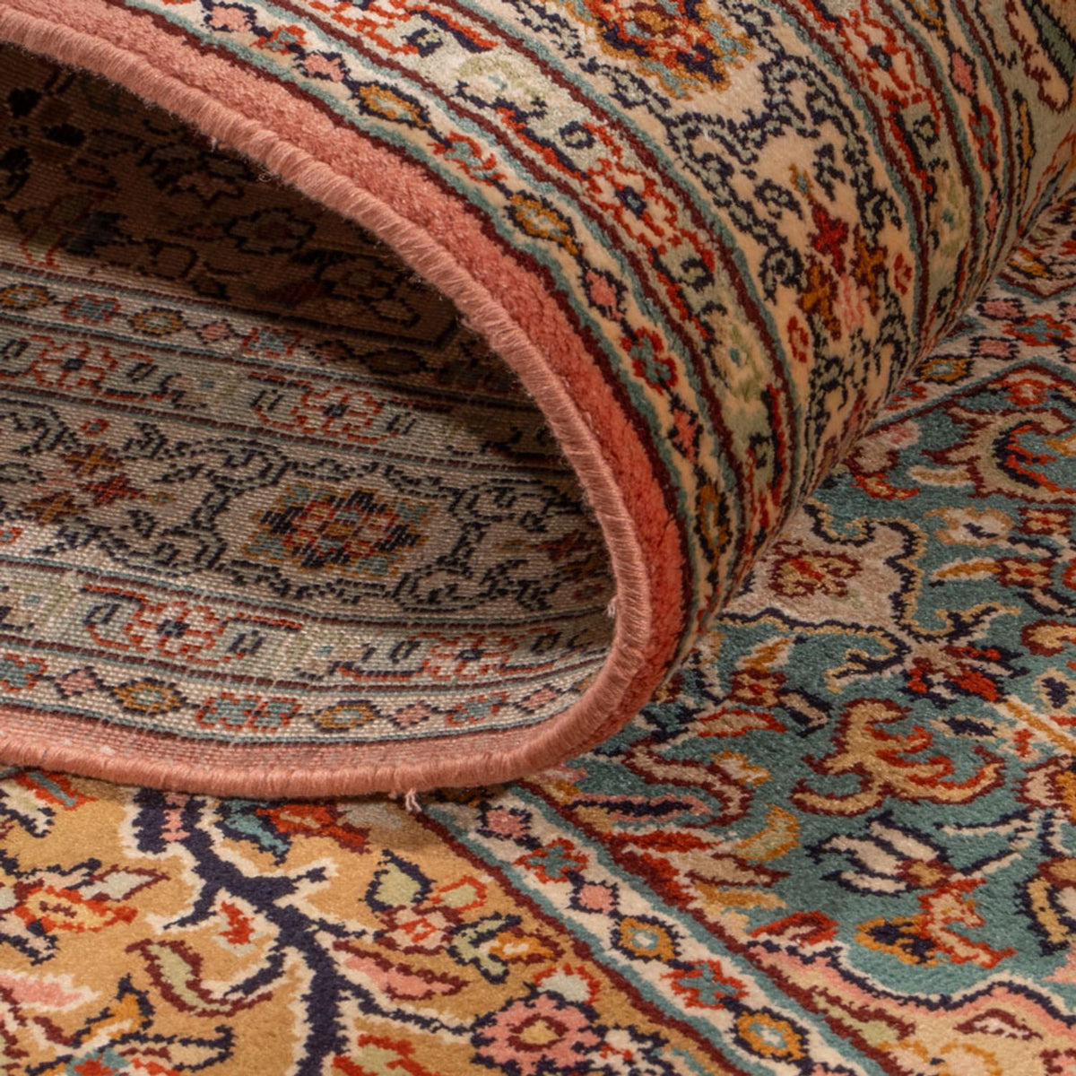 Runner Sidenmatta - Kashmir Silk - 280 x 80 cm - mörk beige