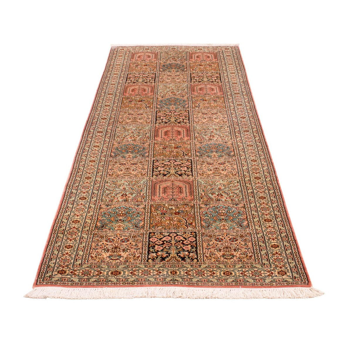 Runner Sidenmatta - Kashmir Silk - 280 x 80 cm - mörk beige