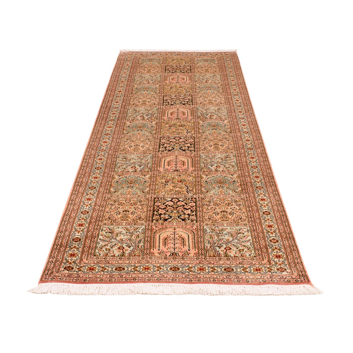 Runner Sidenmatta - Kashmir Silk - 282 x 79 cm - mörk beige