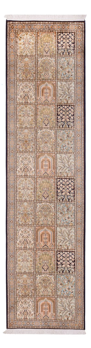 Runner Sidenmatta - Kashmir Silk - 304 x 77 cm - mörk beige