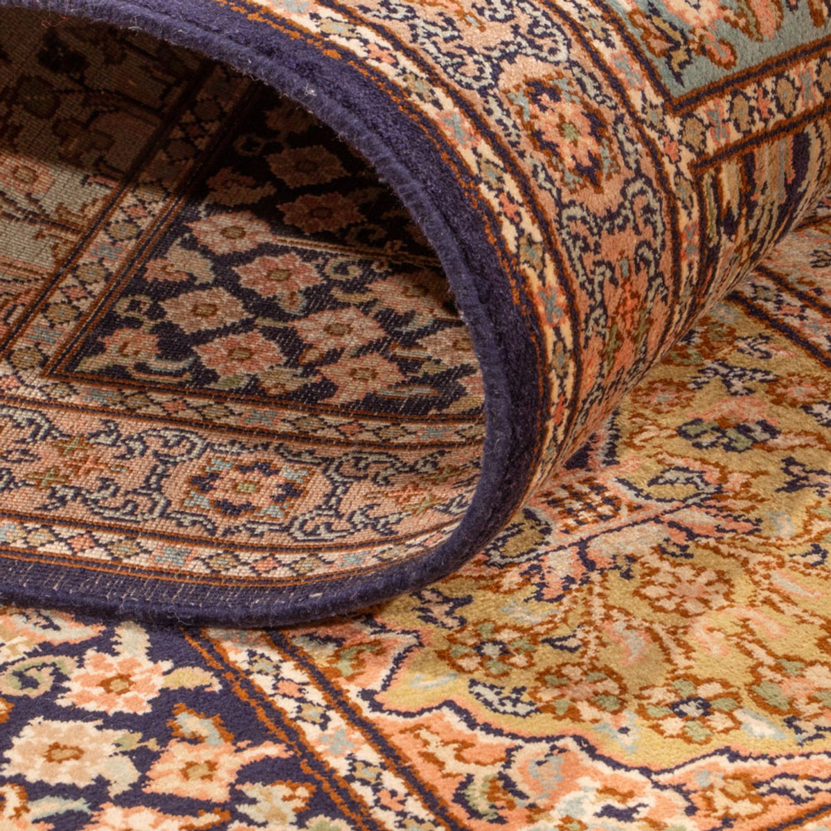 Runner Sidenmatta - Kashmir Silk - 304 x 77 cm - mörk beige