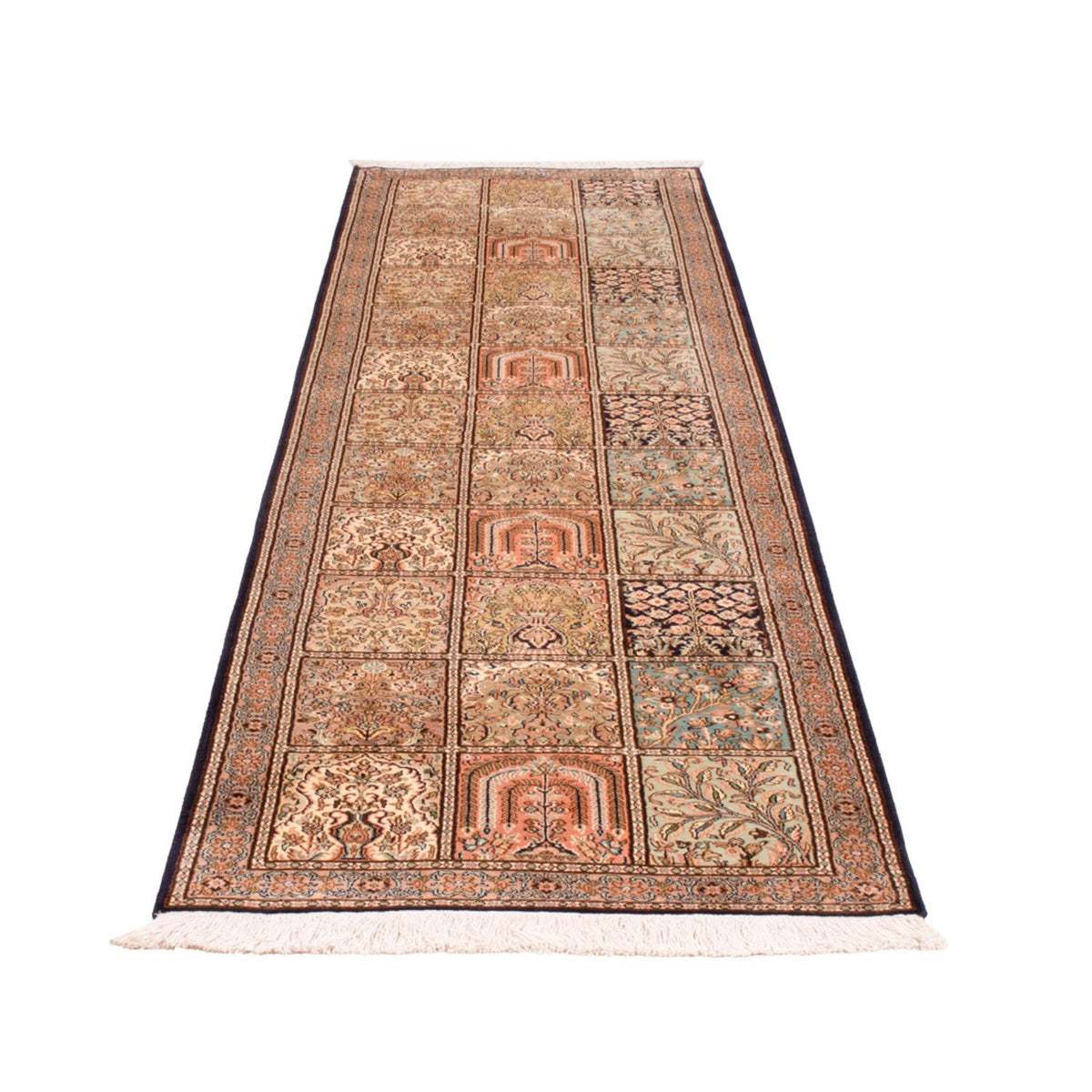 Runner Sidenmatta - Kashmir Silk - 304 x 77 cm - mörk beige