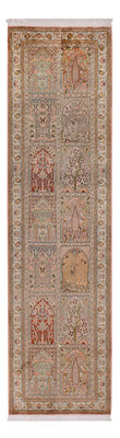 Runner Sidenmatta - Kashmir Silk - 287 x 79 cm - mörk beige