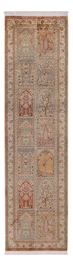 Runner Sidenmatta - Kashmir Silk - 287 x 79 cm - mörk beige