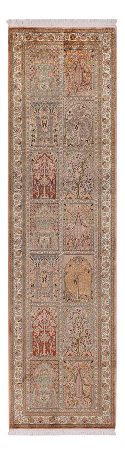Runner Sidenmatta - Kashmir Silk - 287 x 79 cm - mörk beige
