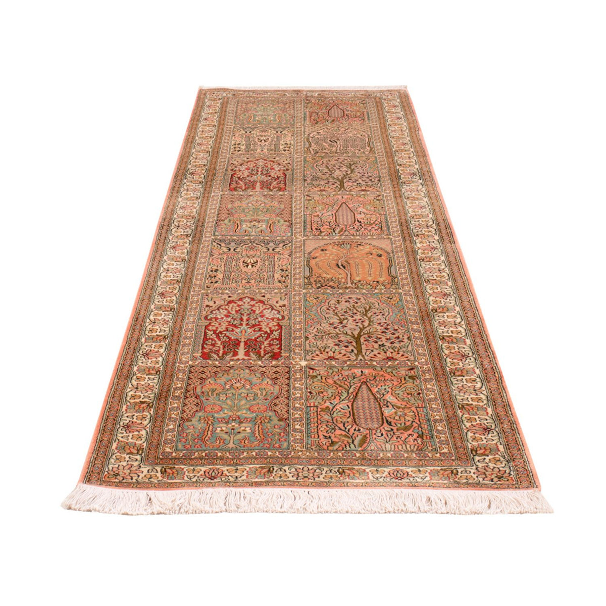 Runner Sidenmatta - Kashmir Silk - 287 x 79 cm - mörk beige