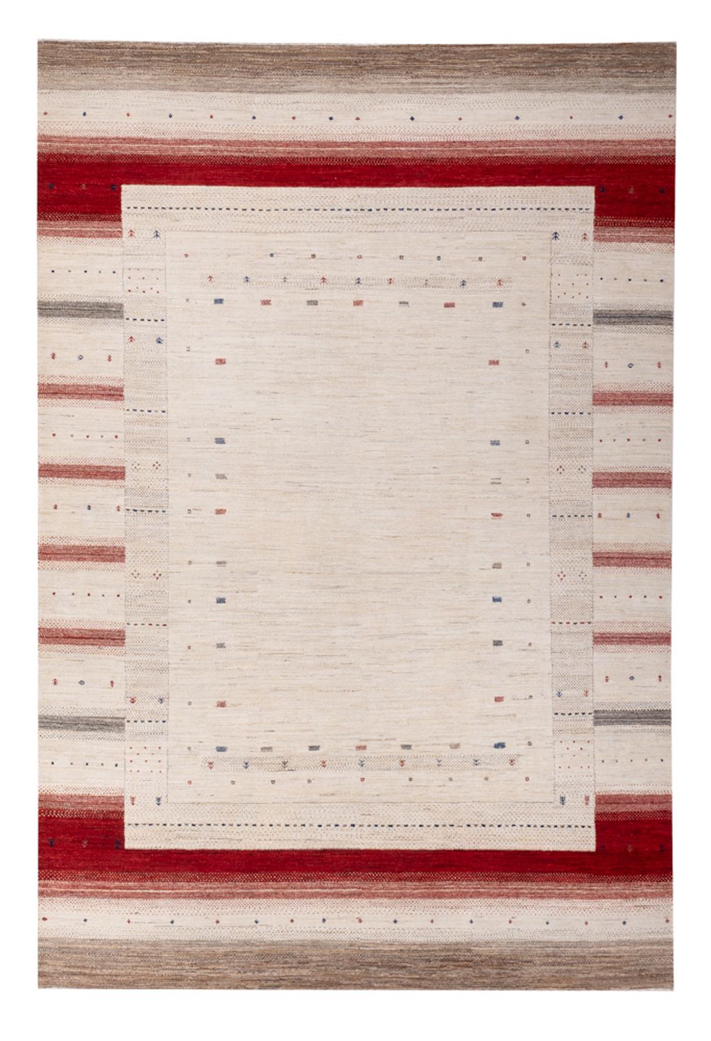 Gabbeh-mattan - Loribaft Indus - 306 x 200 cm - grädde