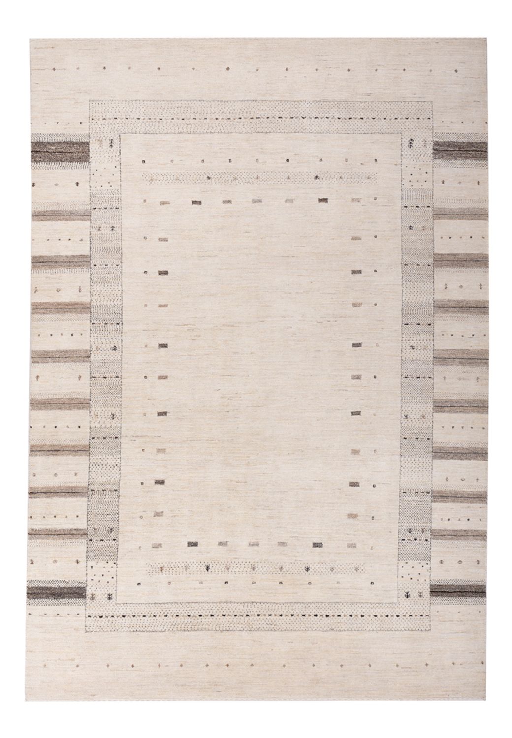 Gabbeh-mattan - Loribaft Indus - 302 x 202 cm - grädde