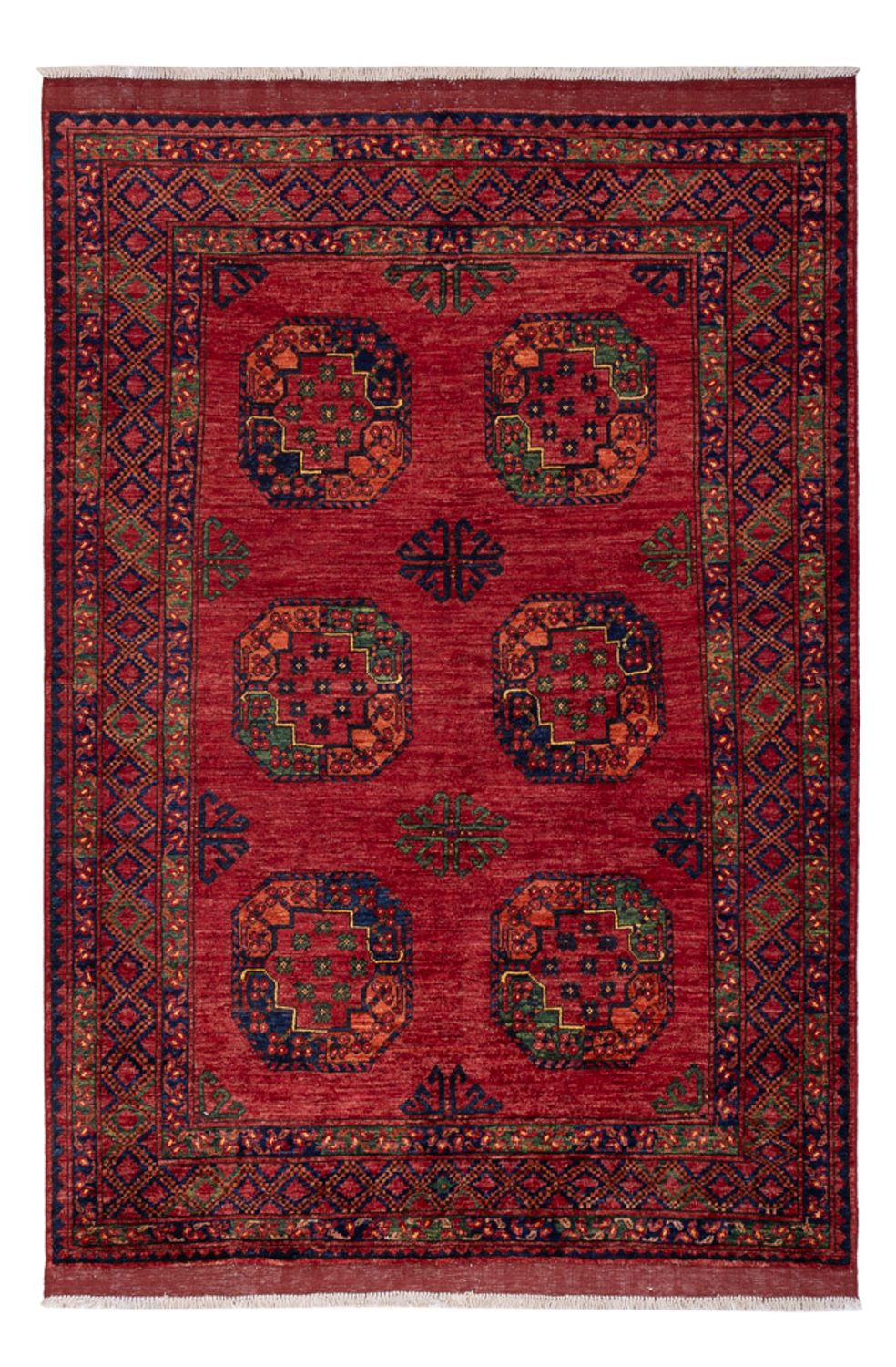 Afghansk matta - Kunduz - 222 x 154 cm - röd