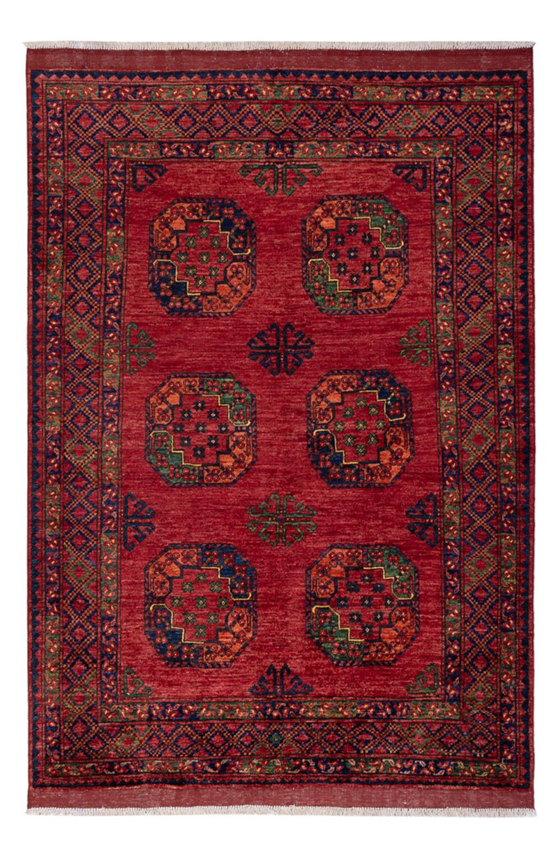 Afghansk matta - Kunduz - 222 x 154 cm - röd