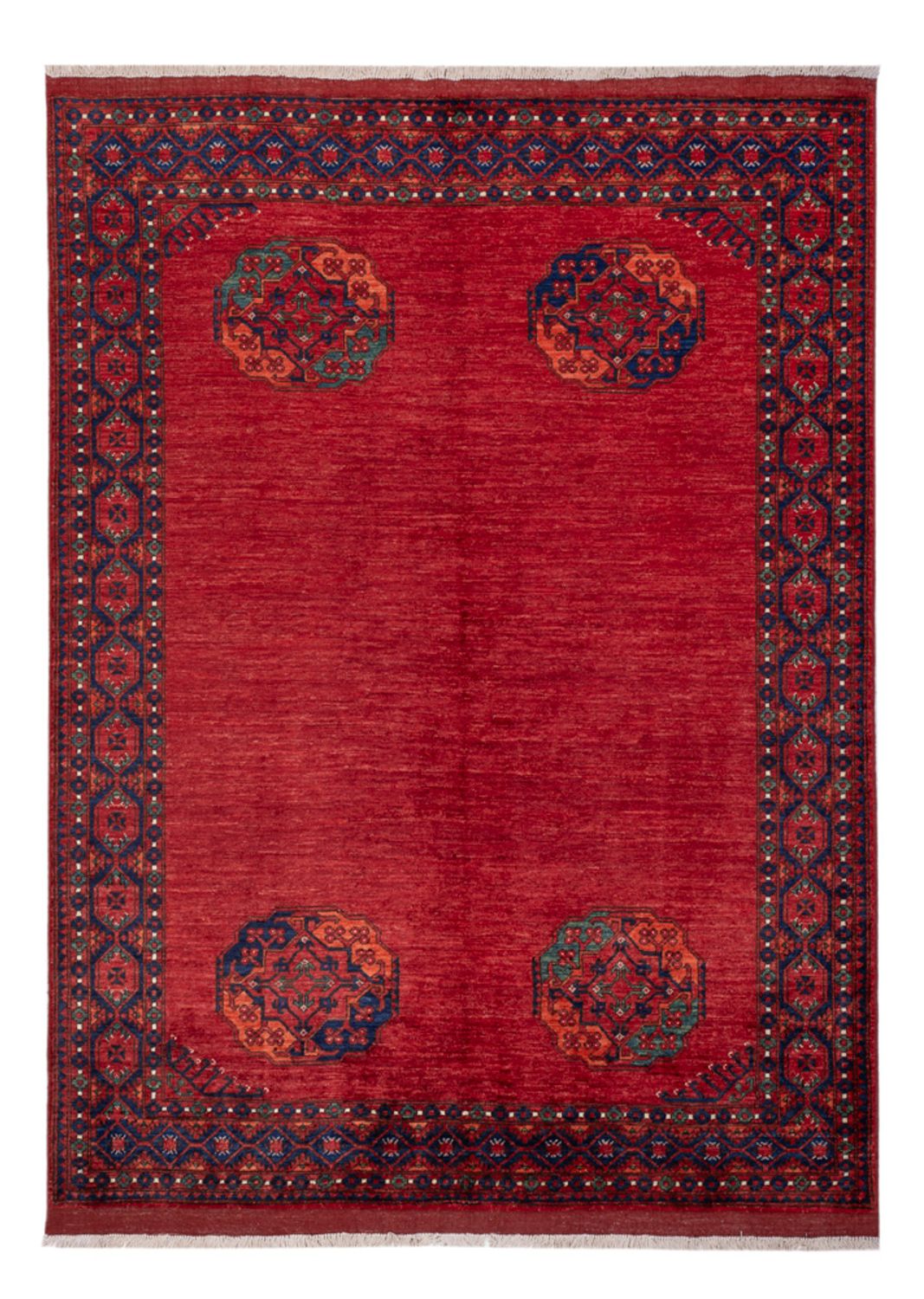 Afghansk matta - Kunduz - 238 x 176 cm - röd