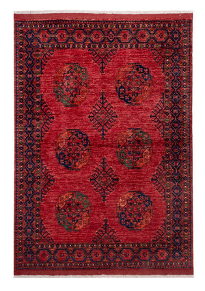 Afghansk matta - Kunduz - 234 x 172 cm - röd