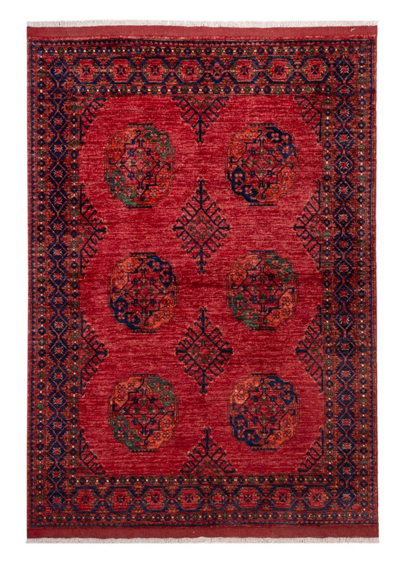 Afghansk matta - Kunduz - 234 x 172 cm - röd