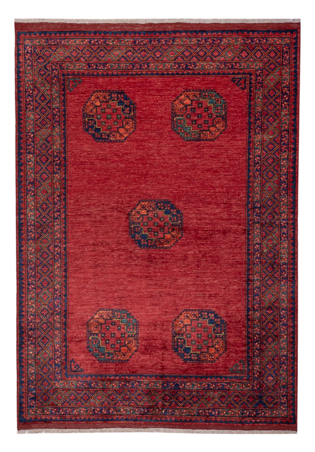Afghansk matta - Kunduz - 238 x 172 cm - röd