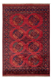 Afghansk matta - Kunduz - 234 x 176 cm - röd