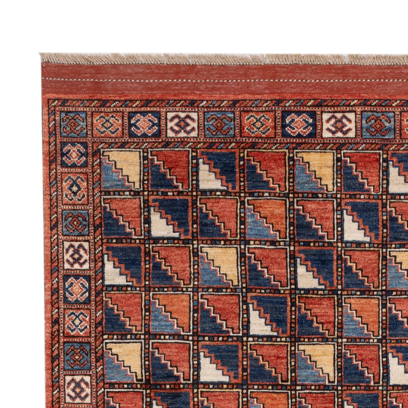 Afghansk matta - 215 x 176 cm - flerfärgad