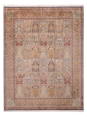 Sidenmatta - Kashmir Silk - 308 x 242 cm - mörk beige