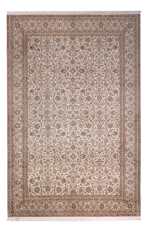 Sidenmatta - Kashmir Silk - 326 x 216 cm - mörk beige
