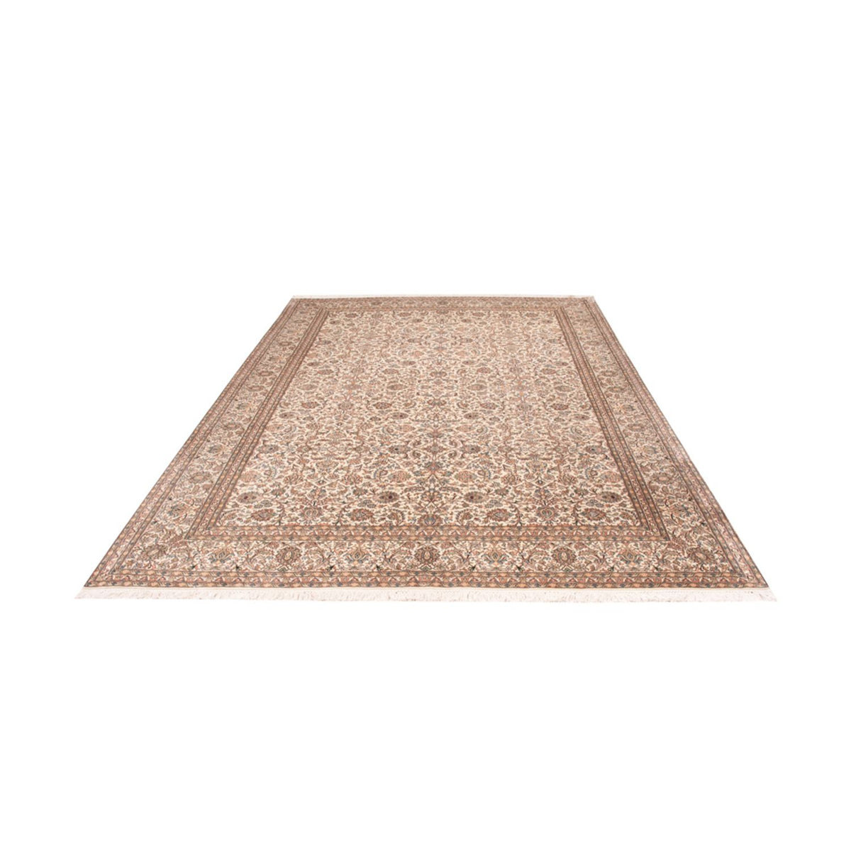 Sidenmatta - Kashmir Silk - 326 x 216 cm - mörk beige
