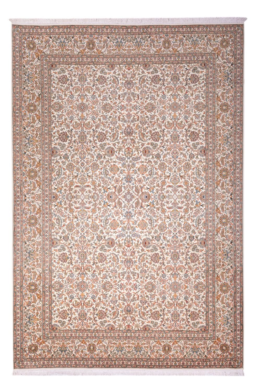 Sidenmatta - Kashmir Silk - 318 x 216 cm - mörk beige