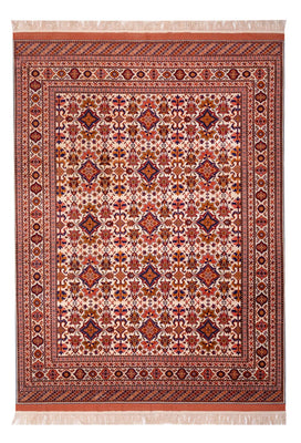 Sidenmattor - afghanskt silke - 282 x 205 cm - brun